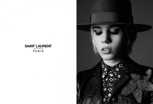 Джулия Камминг в рекламе Saint Laurent