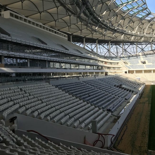 На трибуны стадиона Волгоград Арена установили 38 тысяч кресел