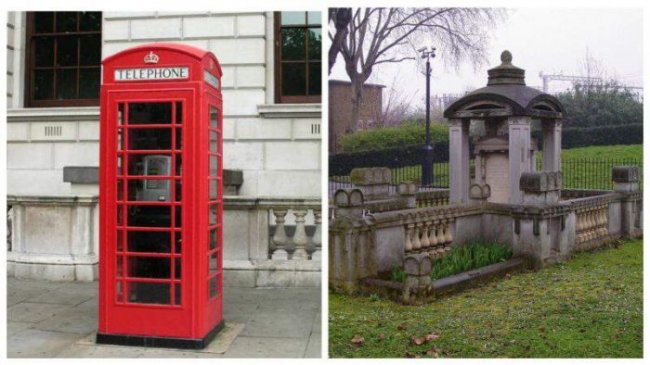 Знаменитая красная телефонная будка скопирована с надгробия