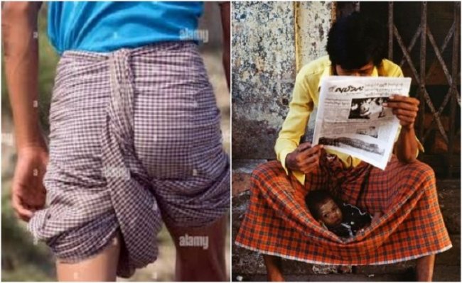 Зачем мужчины в Мьянме надевают юбку